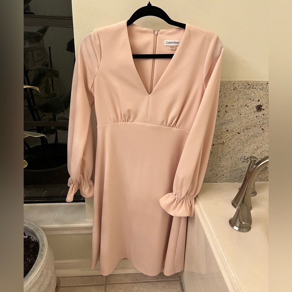 Calvin Klein Baby Pink Long Sleeve Dress